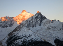 First Light on Mt. Athabasca Winter
